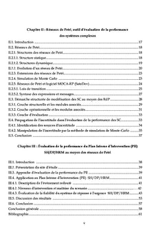 Evaluation de la performance des plans internes d'intervention