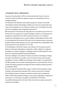 Rhinorrhee cerebrospinale diagnostic et traitement