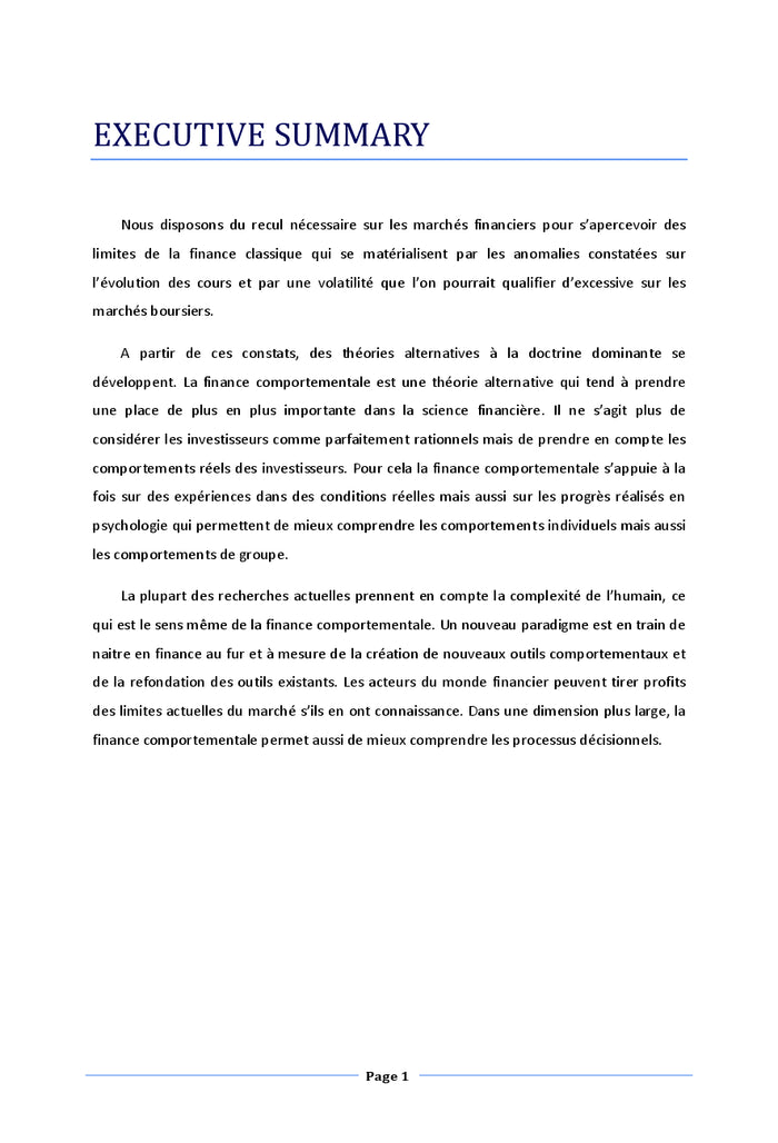 La finance comportementale, le nouveau paradigme financier?