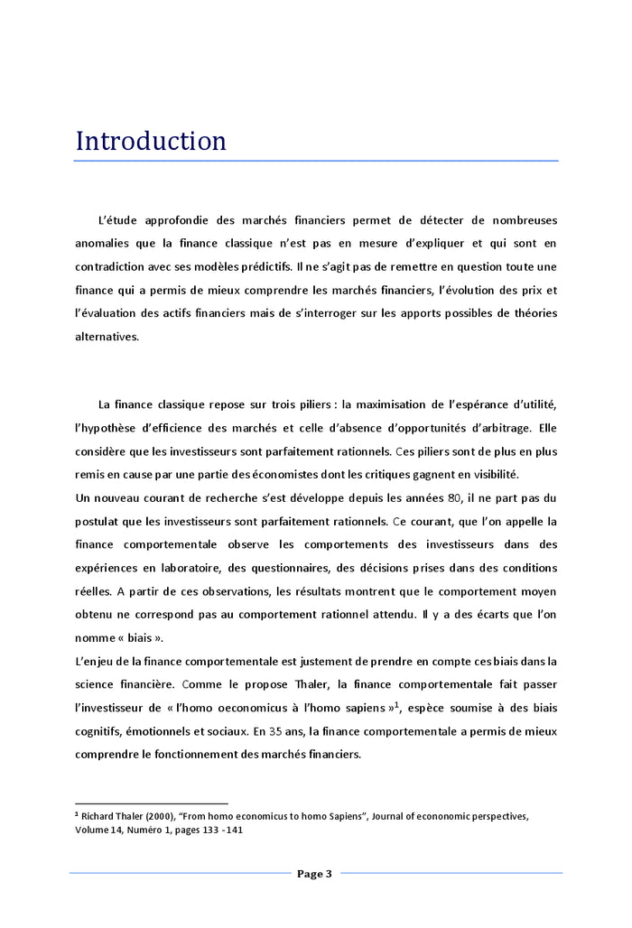 La finance comportementale, le nouveau paradigme financier?