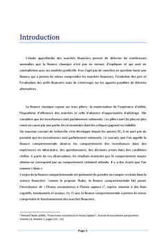 La finance comportementale, le nouveau paradigme financier?