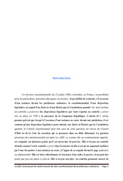 La QPC: instrument de renforcement des juridictions ordinaires