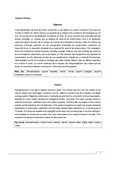 La dematerialisation des produits culturels