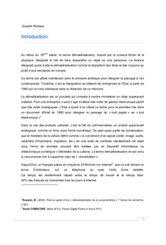 La dematerialisation des produits culturels