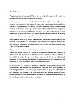 La dematerialisation des produits culturels