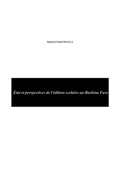 Etat et perspectives de l'édition scolaire au Burkina Faso