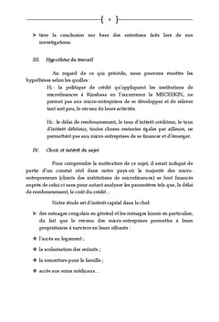 Microfinance et financement de Micro entreprises en RD Congo