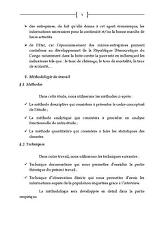 Microfinance et financement de Micro entreprises en RD Congo