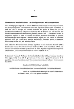 L'ENVIRONNEMENT SONORE DURABLE A KINSHASA