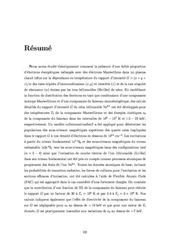 Effets d'e suprathermiques directifs sur le diagnostic en T de plasmas