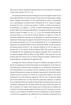 Effets d'e suprathermiques directifs sur le diagnostic en T de plasmas