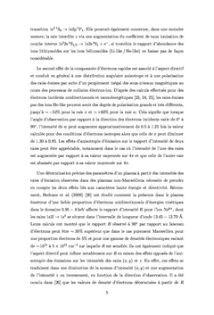 Effets d'e suprathermiques directifs sur le diagnostic en T de plasmas