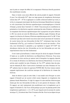 Effets d'e suprathermiques directifs sur le diagnostic en T de plasmas