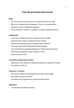 La diffusion & la promotion des musiques françaises en Espagne