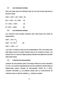 Dommages radio-induits par des électrons de différentes énergies