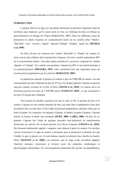Production et caractérisation phénotypiques des ferments d'igname