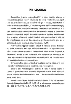 La Qualite de vie: une dimension universelle quantifiable