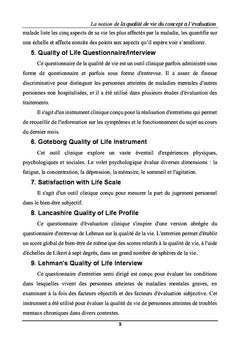 La Qualite de vie: une dimension universelle quantifiable