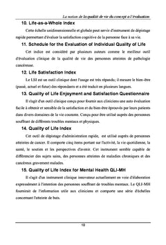 La Qualite de vie: une dimension universelle quantifiable