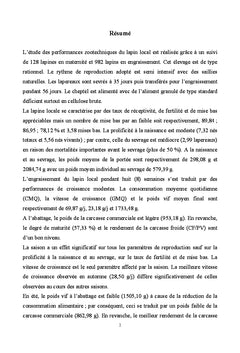 Performances zootechniques du lapin de population locale en Algerie