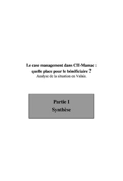 Le case management dans CII-Mamac: quelle place pour le bénéficiaire?