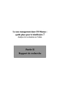Le case management dans CII-Mamac: quelle place pour le bénéficiaire?