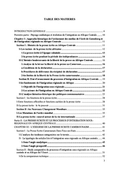 Le processus d'integration en Afrique Centrale par la presse ecrite