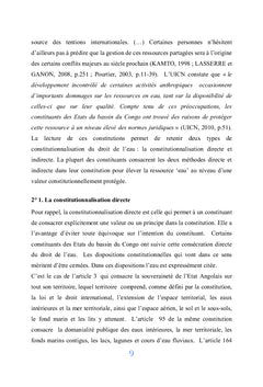 Constitutionnalisation du droit de l'eau et Souveraineté des Etats