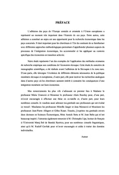 Politique monetaire et investissements des entreprises en Slovaquie