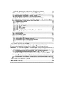 Politique monetaire et investissements des entreprises en Slovaquie