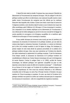 Politique monetaire et investissements des entreprises en Slovaquie