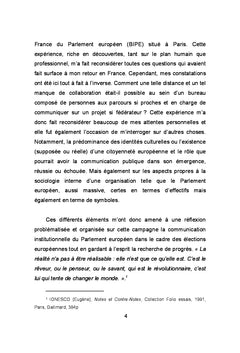 Communiquer pour reunir, le defi du Parlement europeen