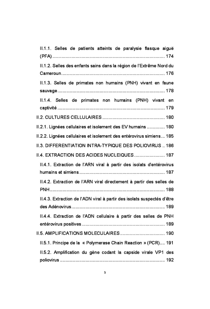 Diversité génétique et évolution des entérovirus humains au Cameroun
