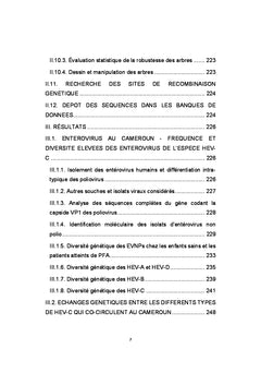 Diversité génétique et évolution des entérovirus humains au Cameroun