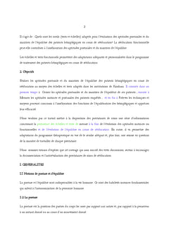 Aptitudes posturales et l'équilibre des hémiplégiques adultes