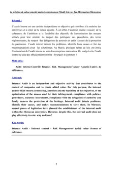 La création de valeur ajoutée par l'AI: cas d'Eses Marocaines