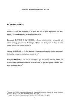 Joseph Kessel: du journalisme à la Résistance, 1919-1945