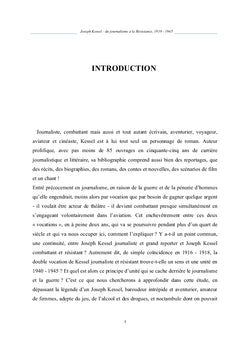 Joseph Kessel: du journalisme à la Résistance, 1919-1945