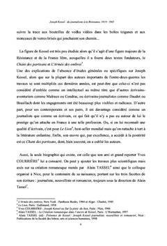 Joseph Kessel: du journalisme à la Résistance, 1919-1945