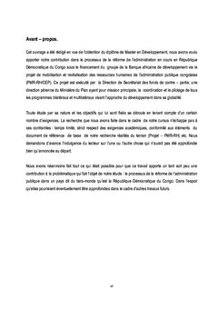Reforme de l'Administration Publique