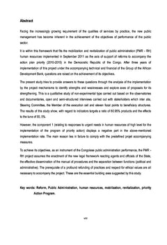 Reforme de l'Administration Publique