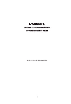 L'Argent : un des Facteurs importants pour réaliser nos rêves