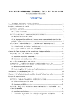 Manuel de défense de l'enfant en conflit avec la loi: