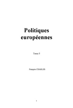 Politiques europeennes Tome 5