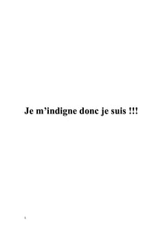 Je m'indigne donc je suis