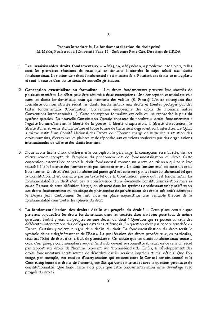 Droits de l'homme : regards croises franco-qatarien