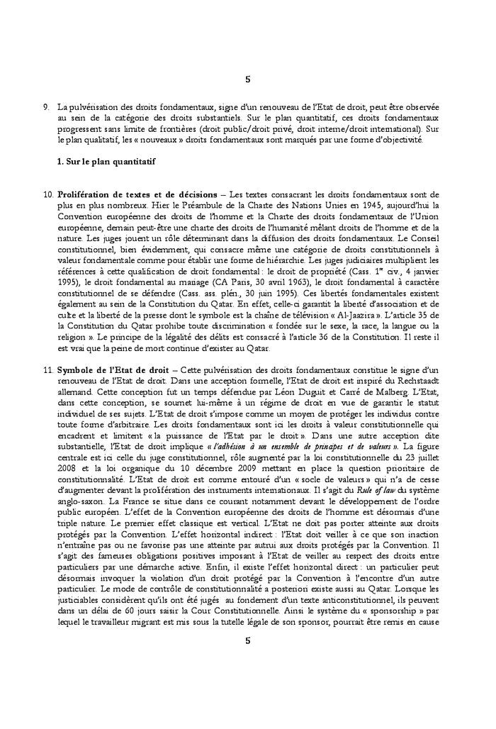 Droits de l'homme : regards croises franco-qatarien