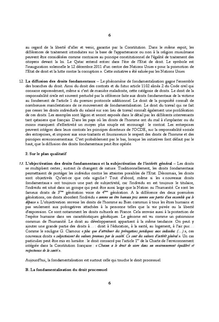 Droits de l'homme : regards croises franco-qatarien