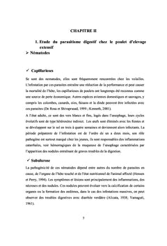 Parasite helminthique du poulet d'elevage extensif