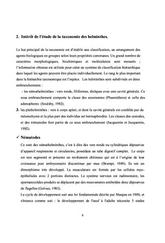 Parasite helminthique du poulet d'elevage extensif
